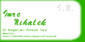 imre mihalek business card